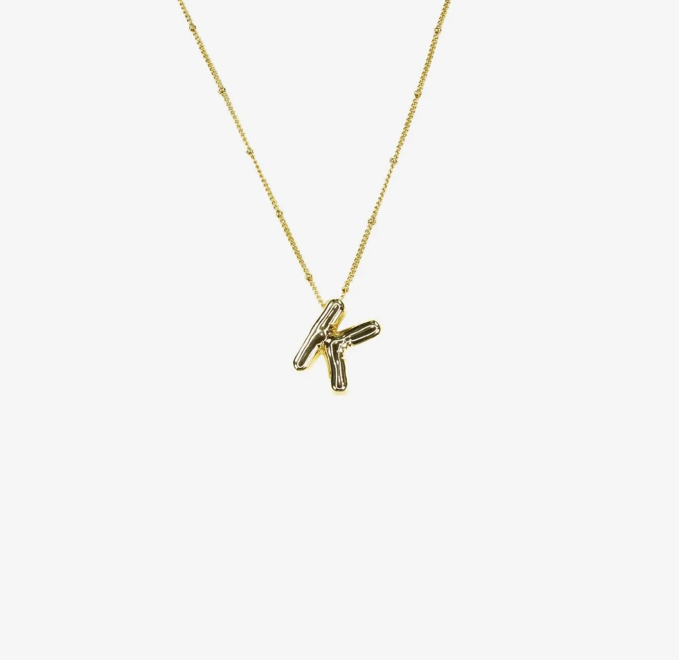 Initial Balloon Bubble Gold Necklace
