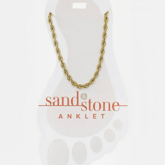 Sand & Stone Anklets: Gold Rope Chain Anklet