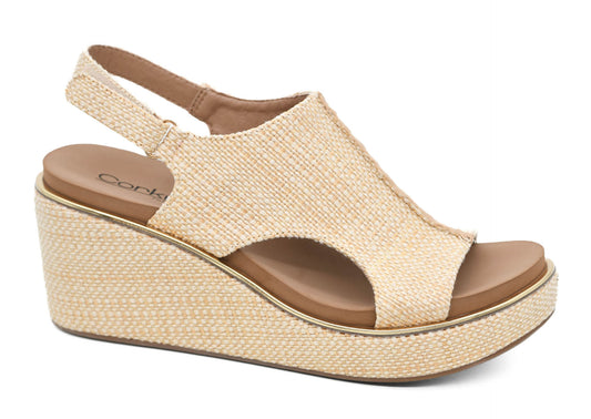 Carley Raffia All Wedge by Corkys