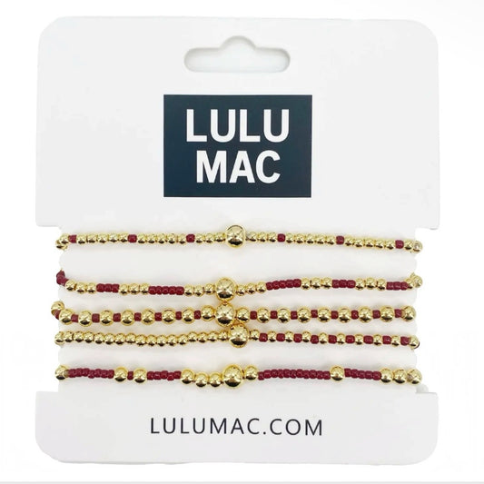 Crimson/Gold Bracelets by Lulu Mac