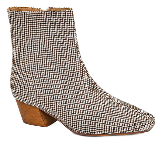 Such A Tease Black Tan Houndstooth Boots by Corkys