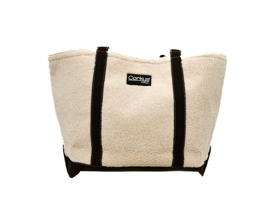 Ivory Shearling Tote Bags by Corkys