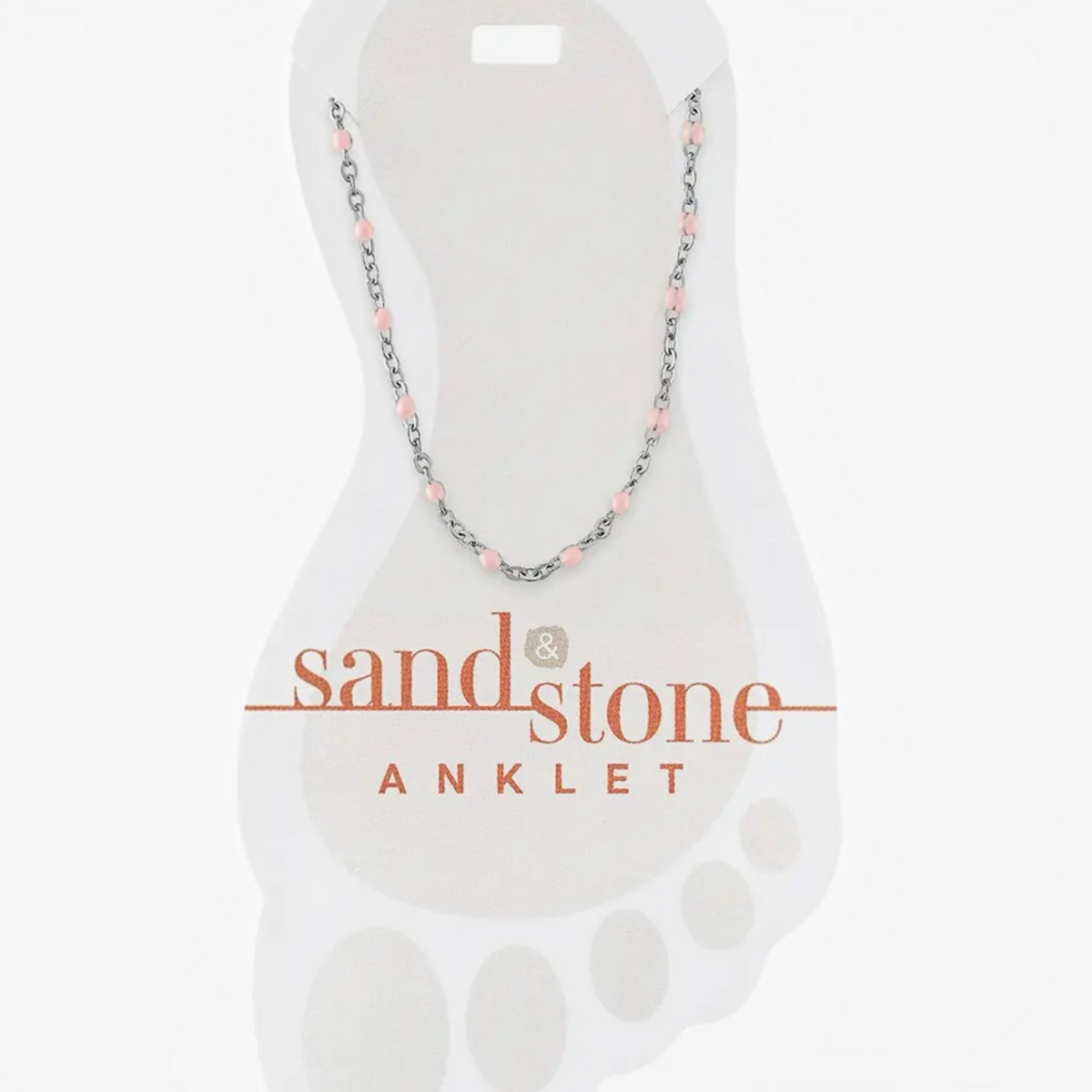 Sand & Stone Anklets: Silver Petite Pink Beaded Chain Anklet