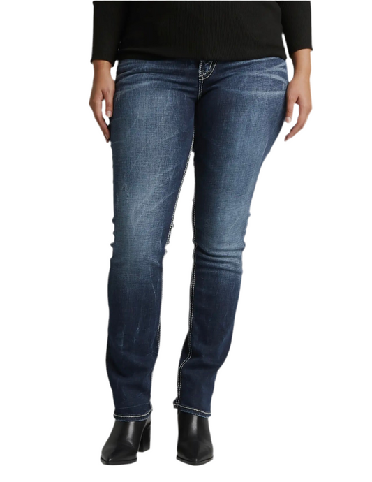 Plus Suki Curvy Fit Mid Rise Straight Leg Jeans By Silver Jeans