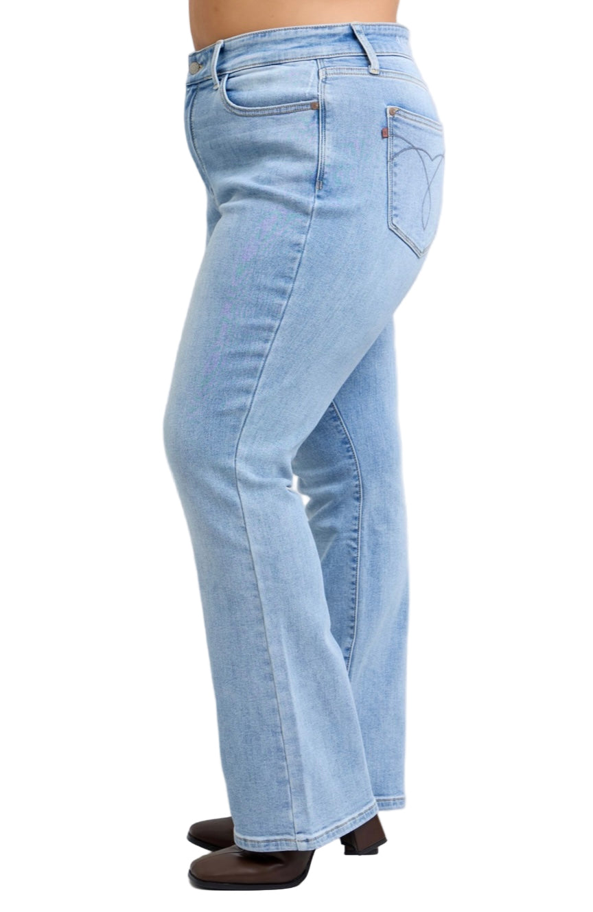 Mid Rise Thermal Bootcut Jeans by Judy Blue
