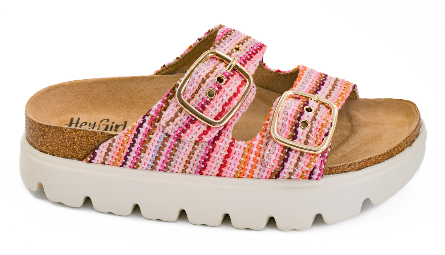 Rumor Has It Pink Multi Sandals by Corkys(Final Sale)