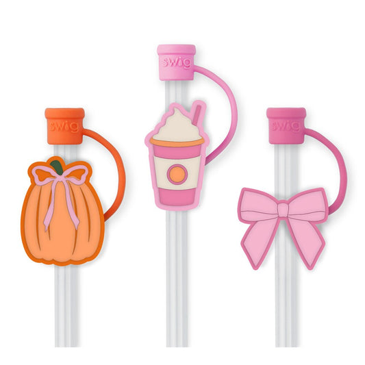 Pumpkins & Bows Straw Topper Set by Swig Life
