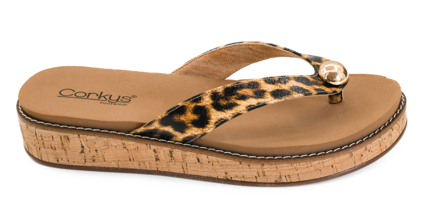 Off The Deep End Leopard Sandal by Corkys