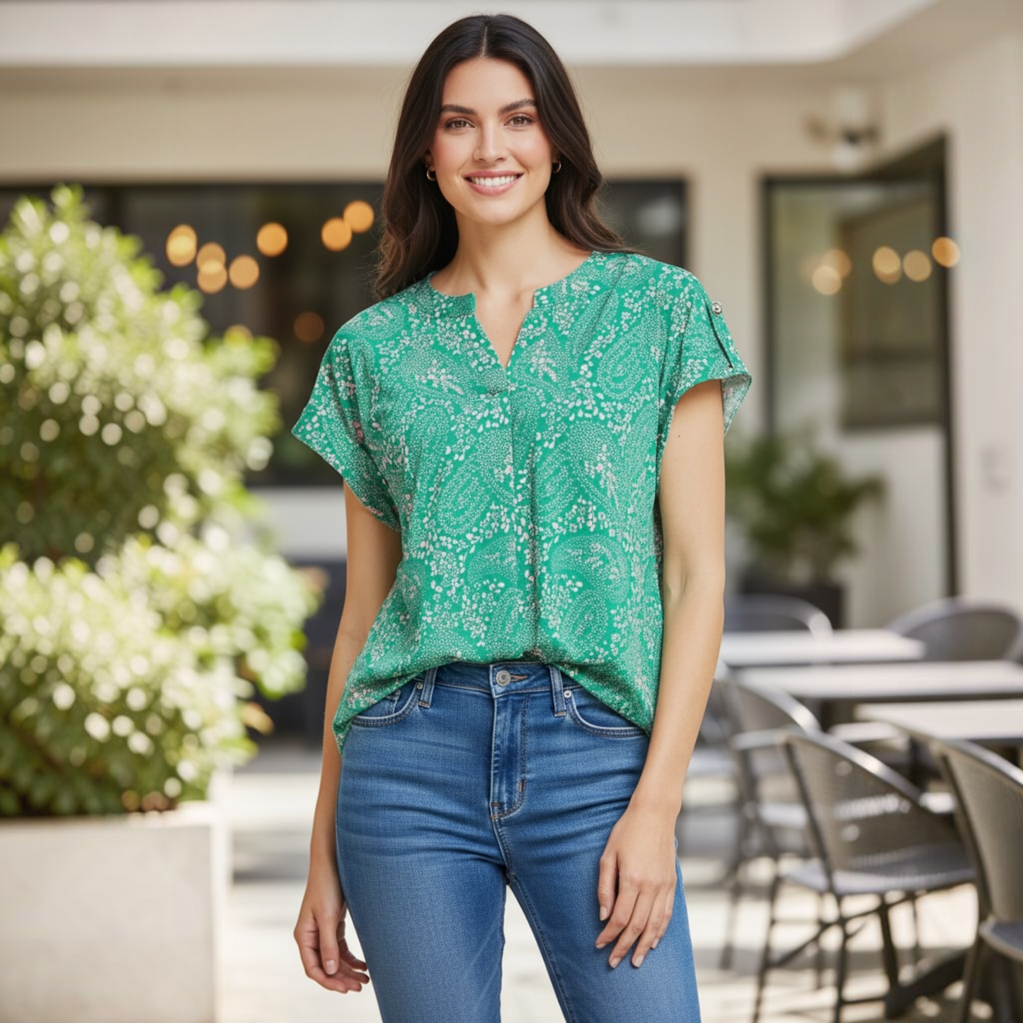 Lizzy Dolman Short Sleeve Wrinkle Free Top by Dear Scarlett