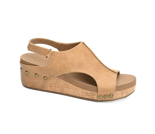 Volta ll Caramel Smooth Wedge by Corkys