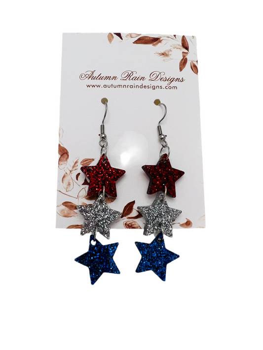 Star Glitter Drop Earrings