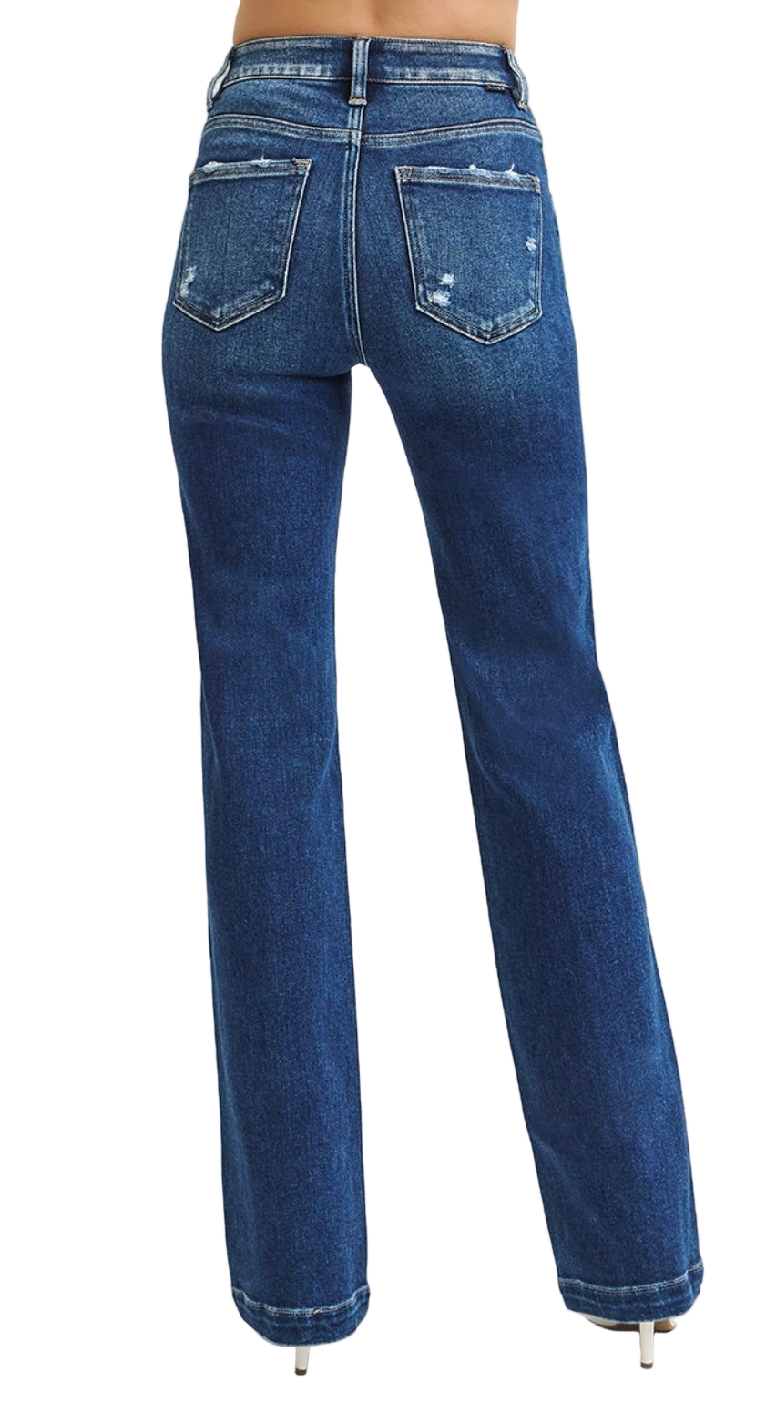 Tummy Control High Rise Straight Jeans by Risen