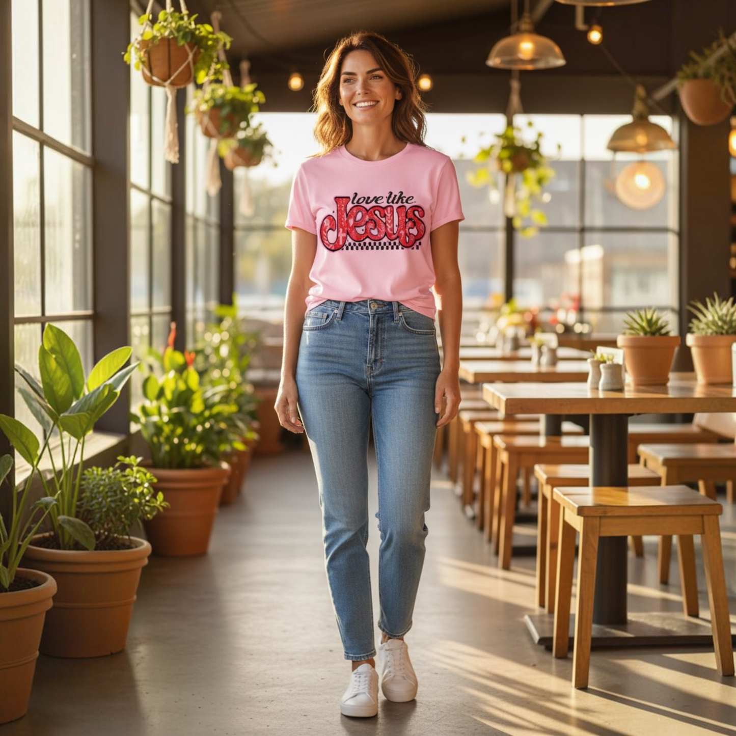 Love Like Jesus T-Shirt (Blossom/Light Pink)