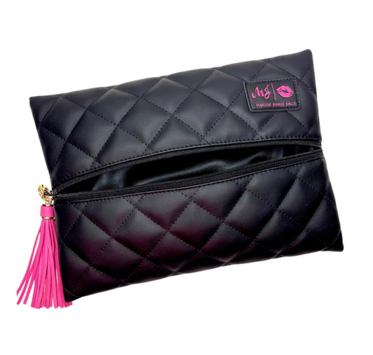 Quilted Onyx Makeup Junkie Bags