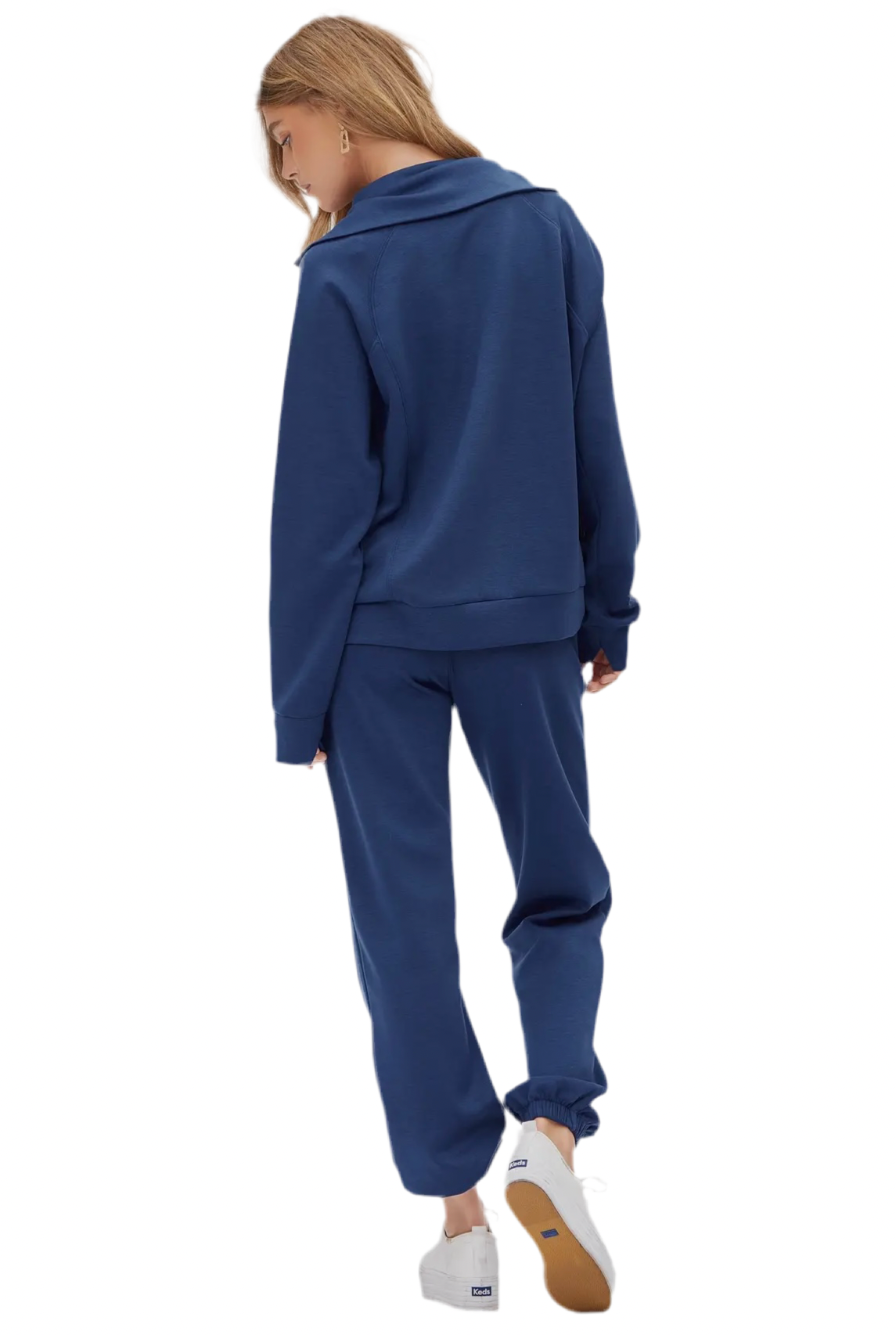 Quarter Zip Pullover + Jogger Travel Set in Navy by Dear Scarlett