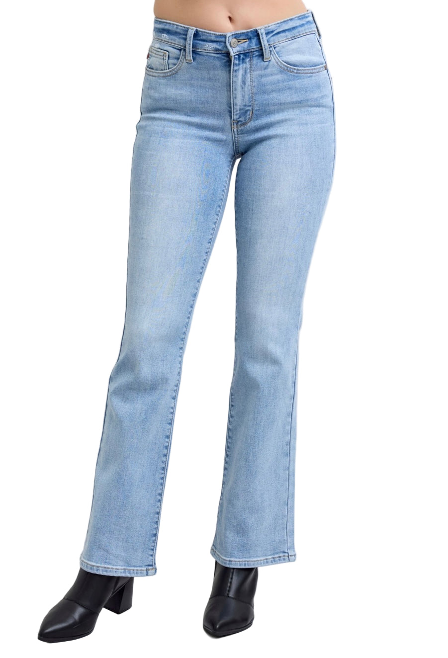 Mid Rise Thermal Bootcut Jeans by Judy Blue