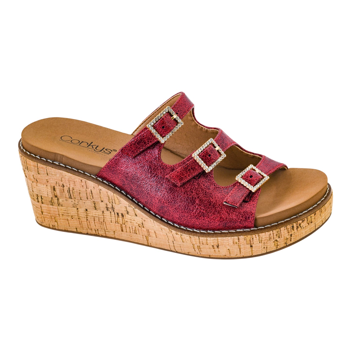 Dont Mind Me Red Crinkle Wedge by Corkys(Final Sale)