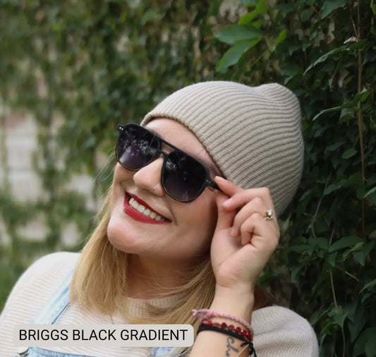 Briggs Black Gradient- Women's Polarized Small/Medium Aviator by DAX Eyewear