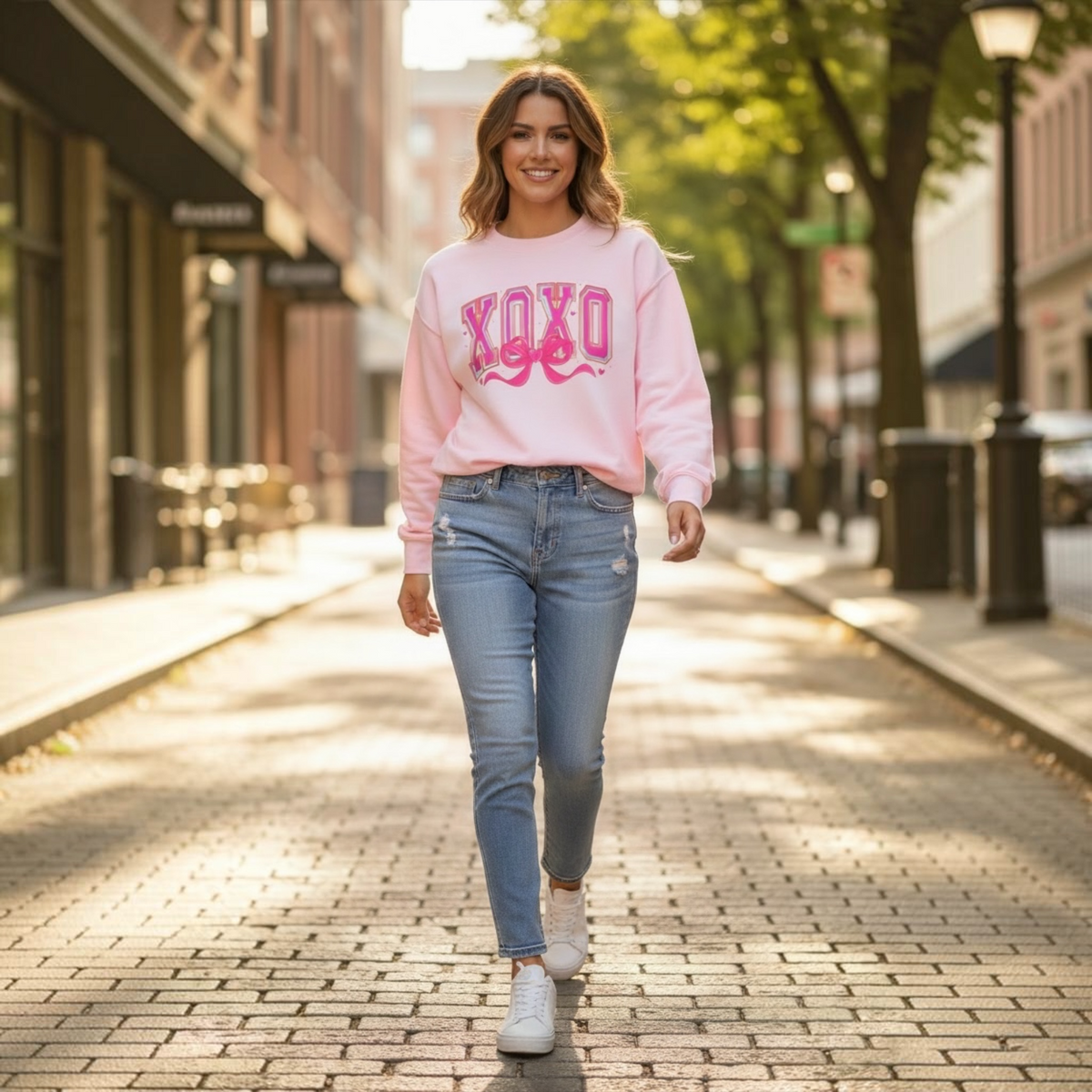 Heart Ribbon Bow
Printed Pullover Sweatshirt