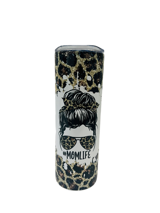 Leopard Mom Life 20oz Skinny Tumbler