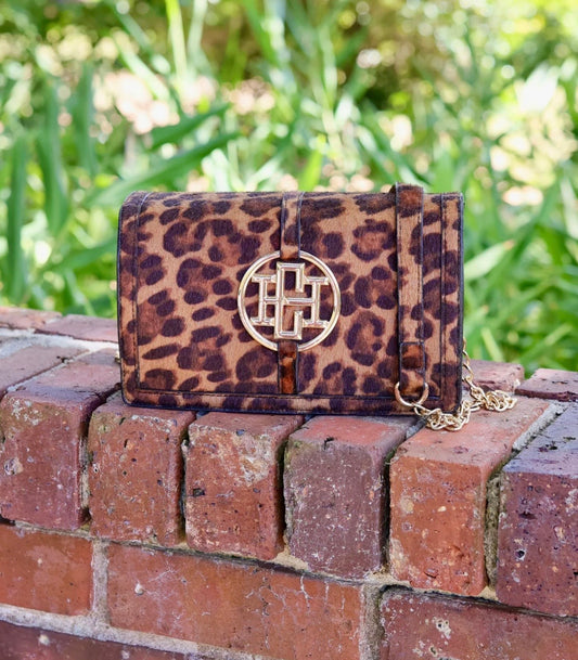 Cecilia Circle Logo Handbag Spotted Saddle by Caroline Hill