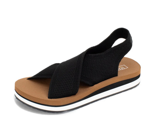 Miranda Knit Sandal (Black) by YellowBox