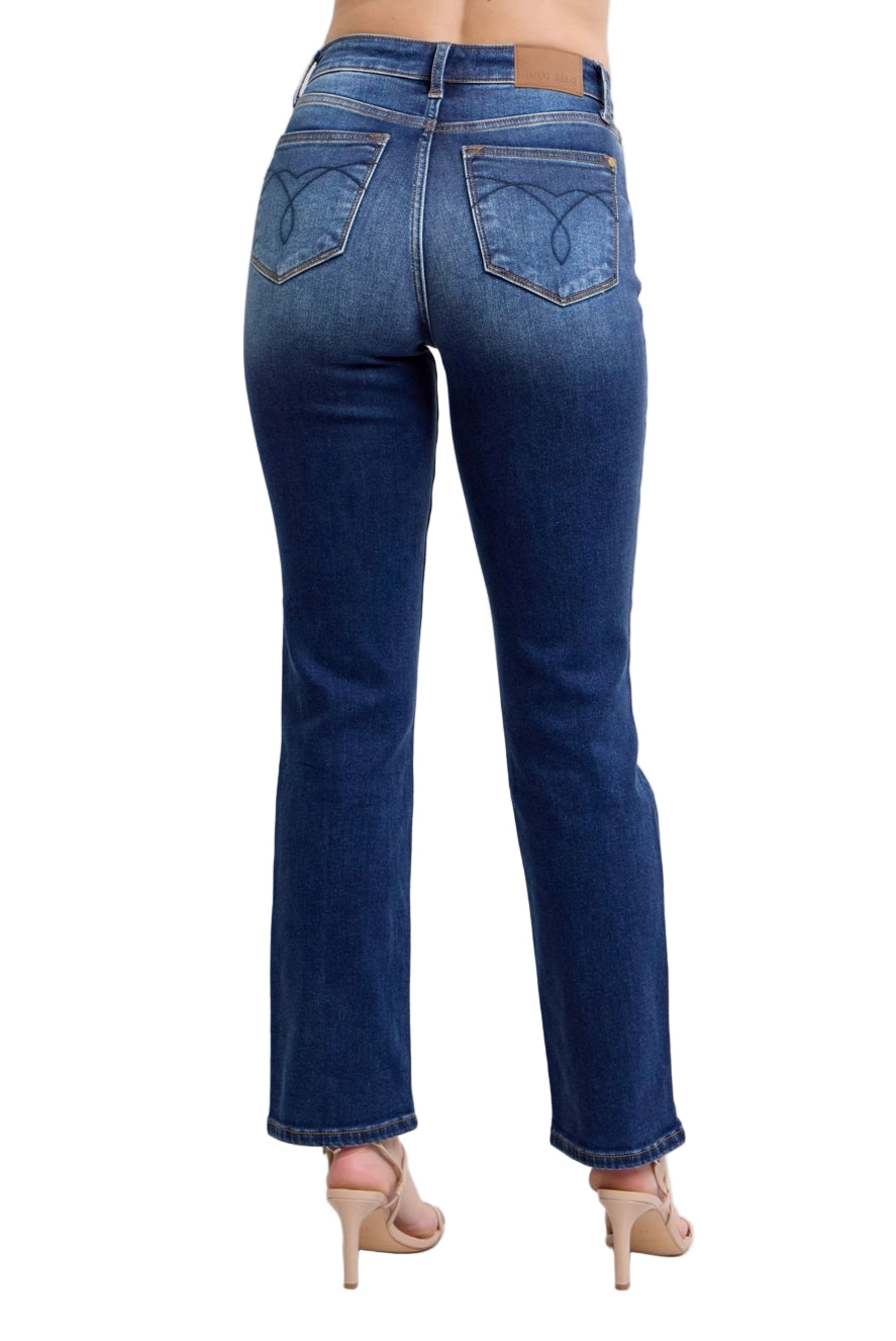 Vintage Wash Thermal Straight Jeans by Judy Blue