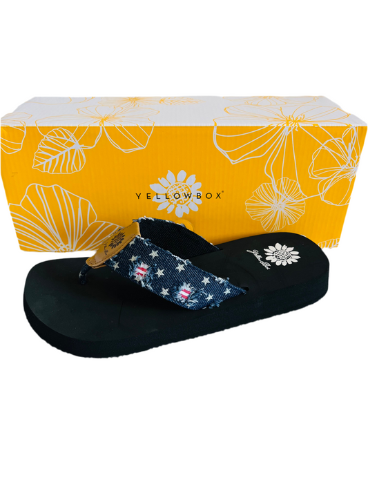 Firework Navy Flip Flops by YellowBox