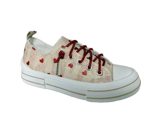 Aman Hearts Natural Red Sneakers by Very G