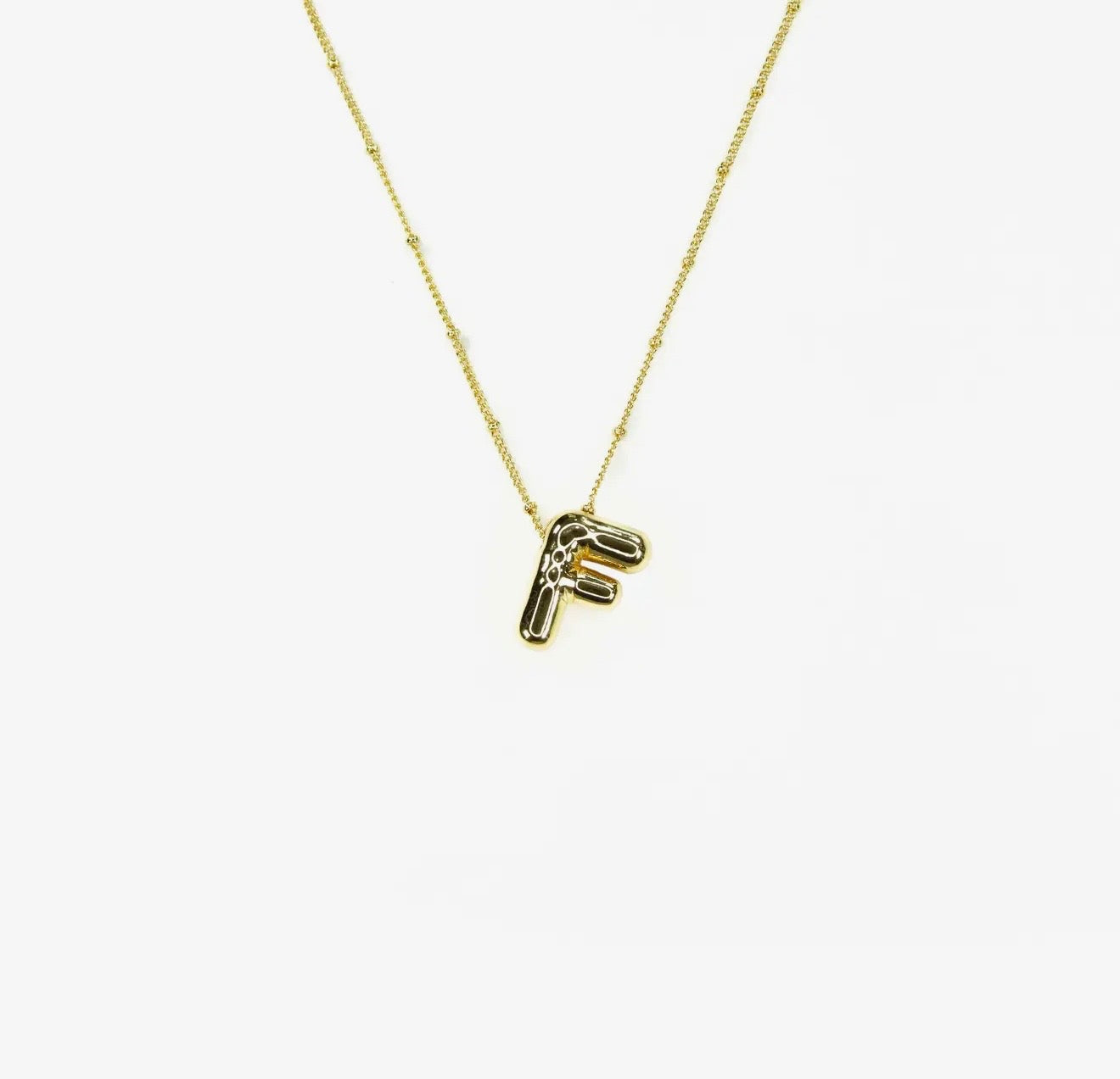 Initial Balloon Bubble Gold Necklace