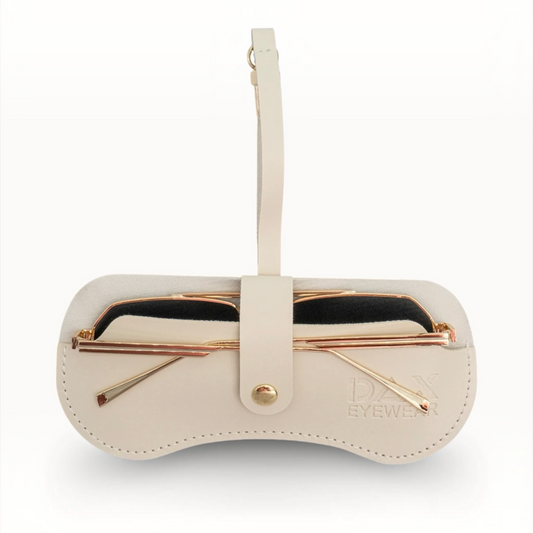 Beige Eyewear Clutch by DAX Eyewear