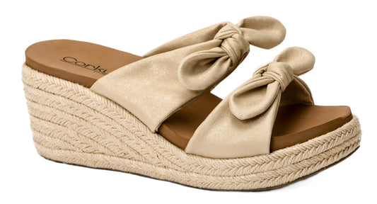 Tie The Knot Gold Wash Metallic Wedge by Corkys