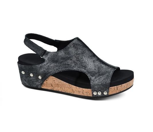 Volta ll Black Texture Wedge by Corkys