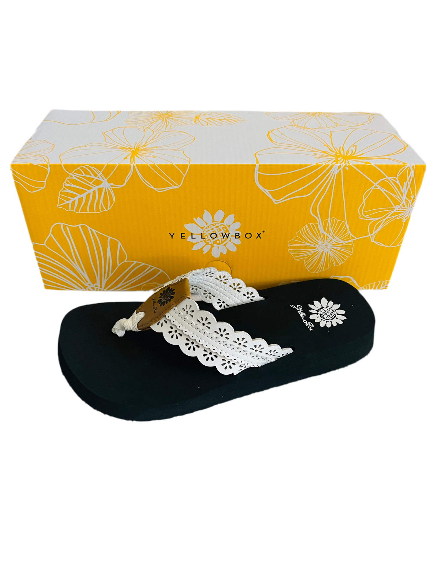 Fascell White Flip Flops by YellowBox