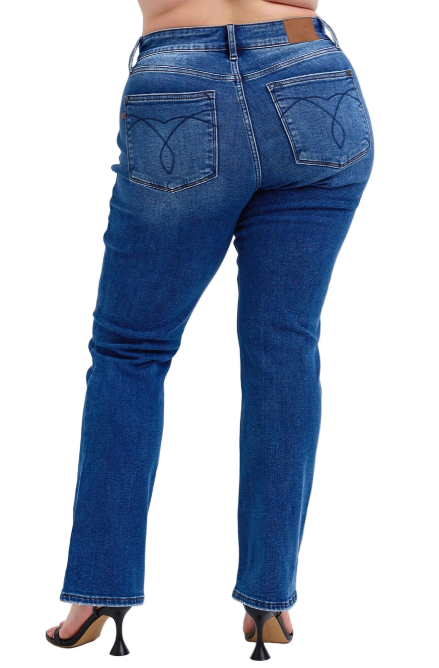 Mid Rise Thermal Bootcut Jeans by Judy Blue