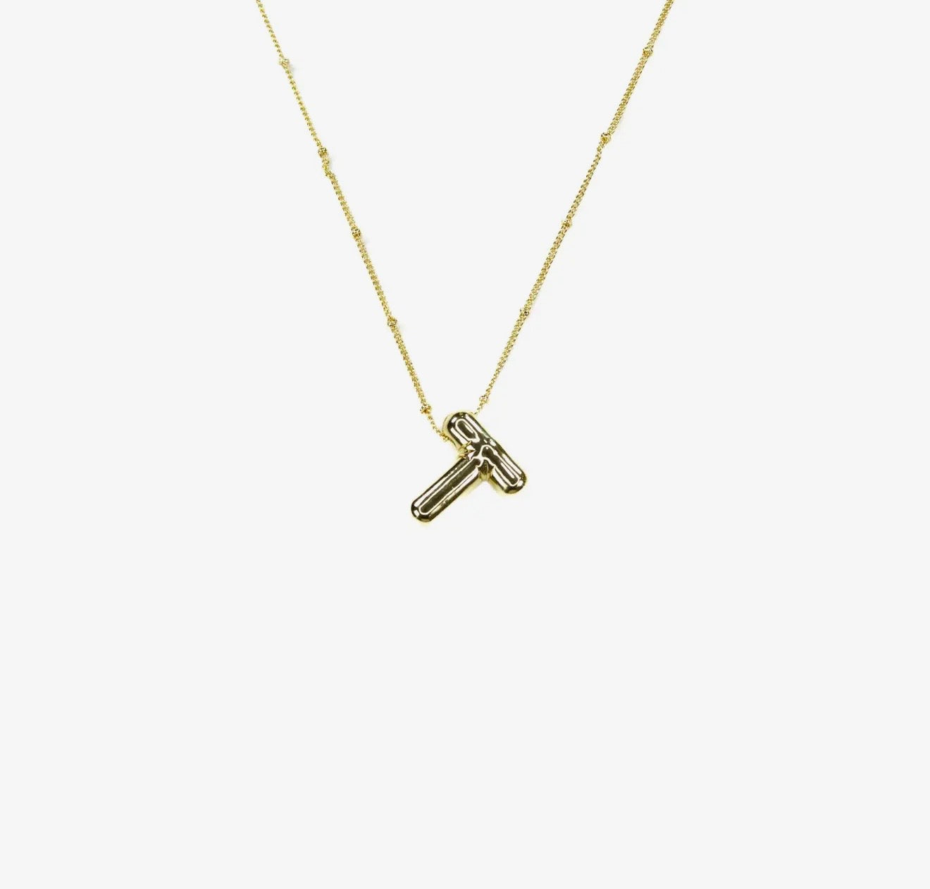 Initial Balloon Bubble Gold Necklace
