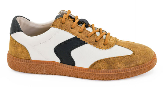 Spoiler Alert Sneakers in Tan Combo by Corkys