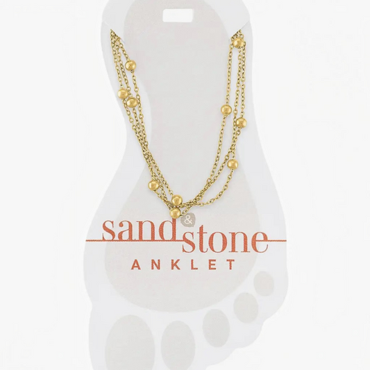 Sand & Stone Anklets: Gold Multi-Strand Anklet