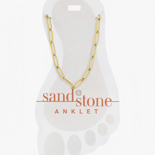 Sand & Stone Anklets: Gold Paperclip Anklet