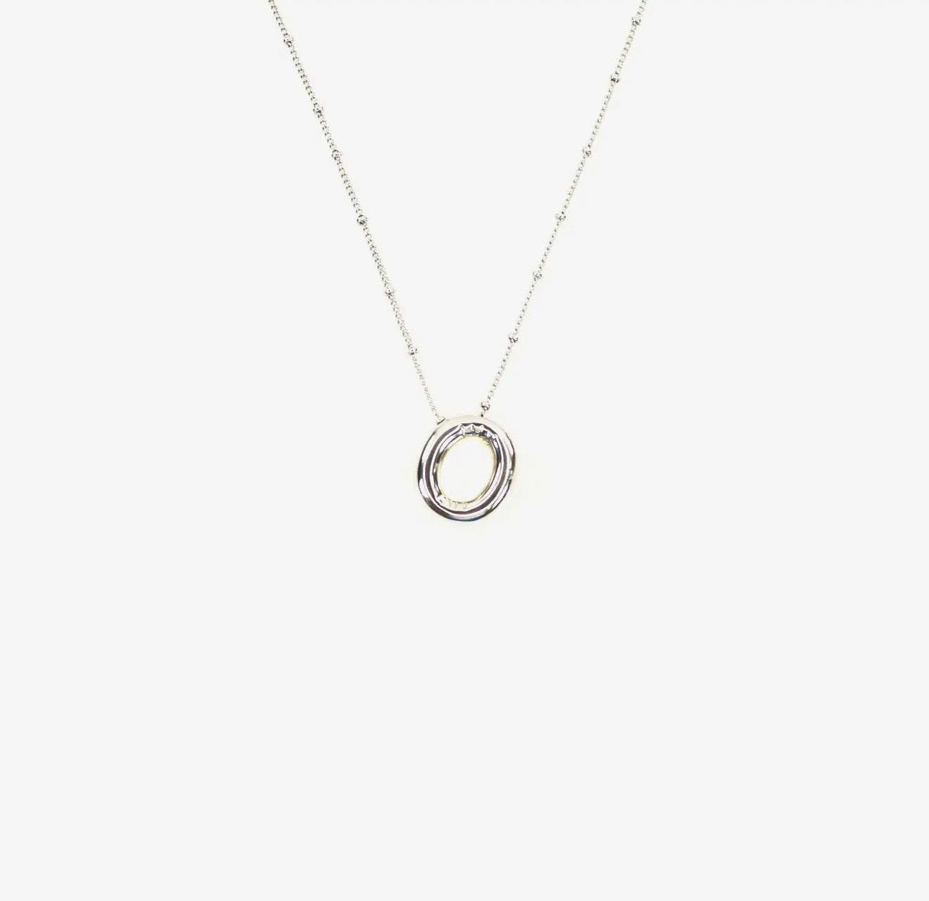 Initial Balloon Bubble Silver Necklace