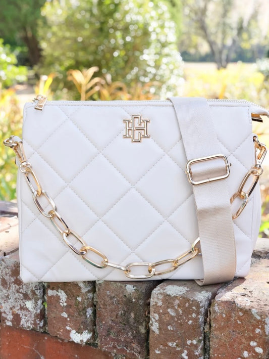 Ariana Crossbody Cream Quilted LD by Caroline Hill