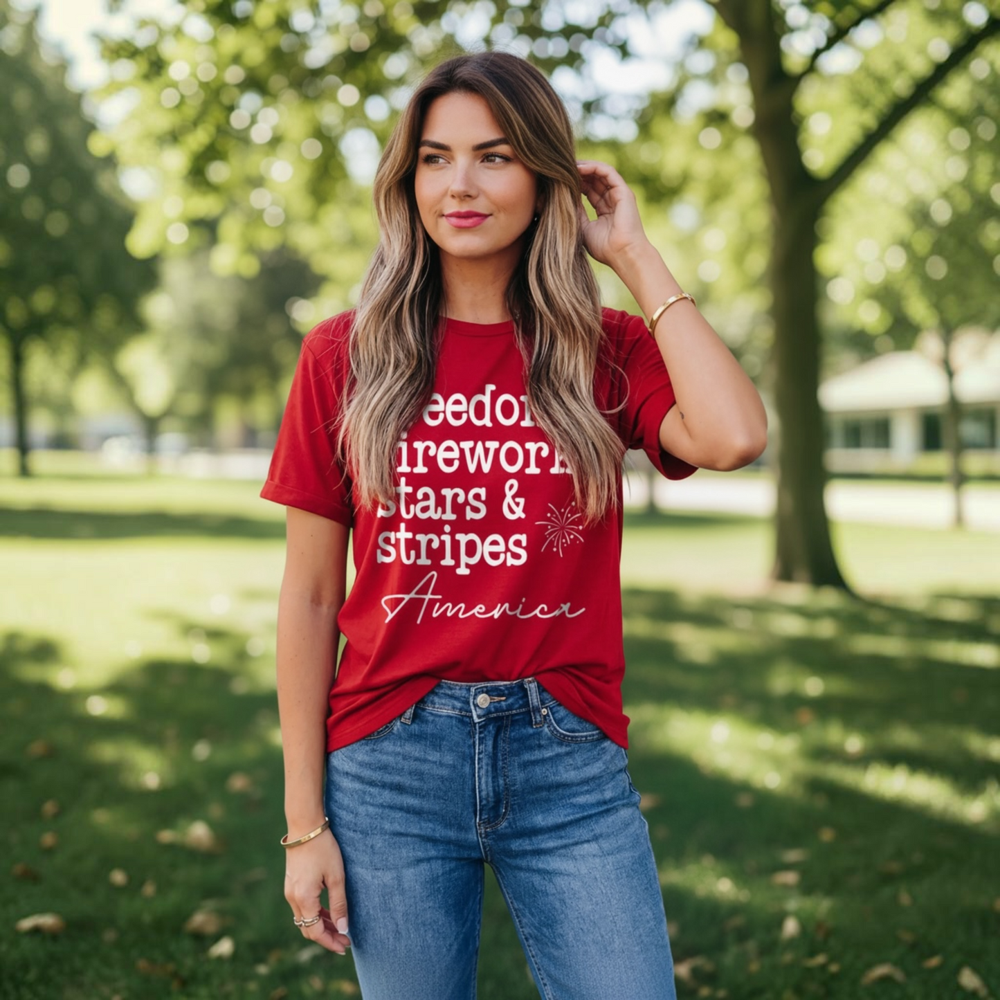 American Patriotic Slogan Graphic T-Shirt
