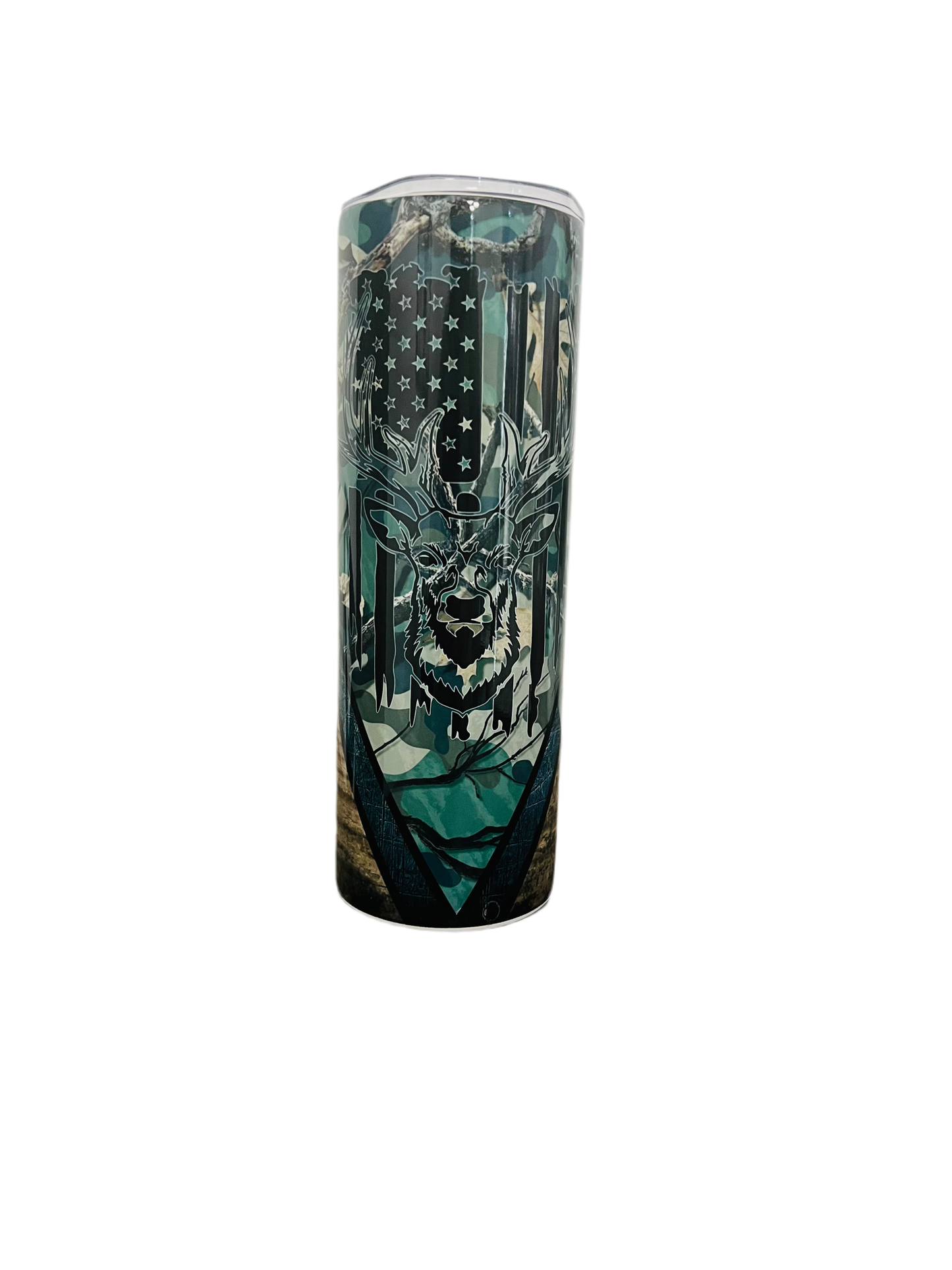 Camo Deer 20oz Skinny Tumbler