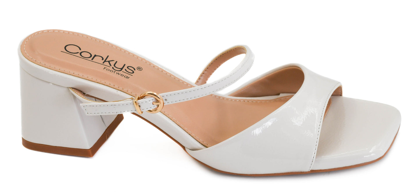 OOH LA LA Ivory Patent Sandal by Corkys