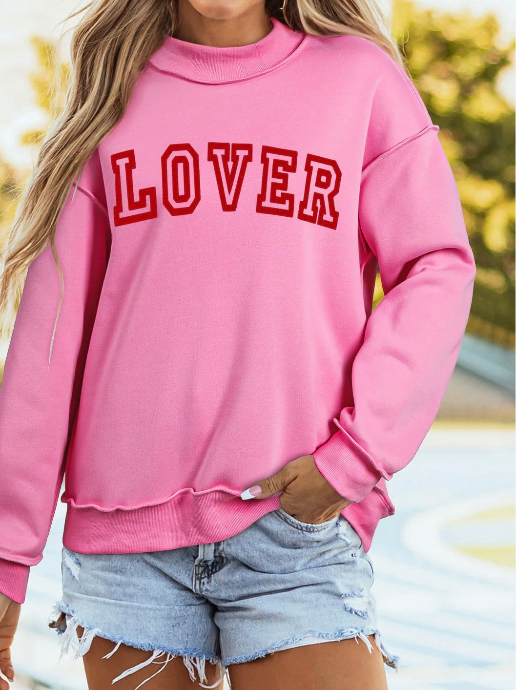 Reversible Printed Double Wear Mock Neck Sweatshirt