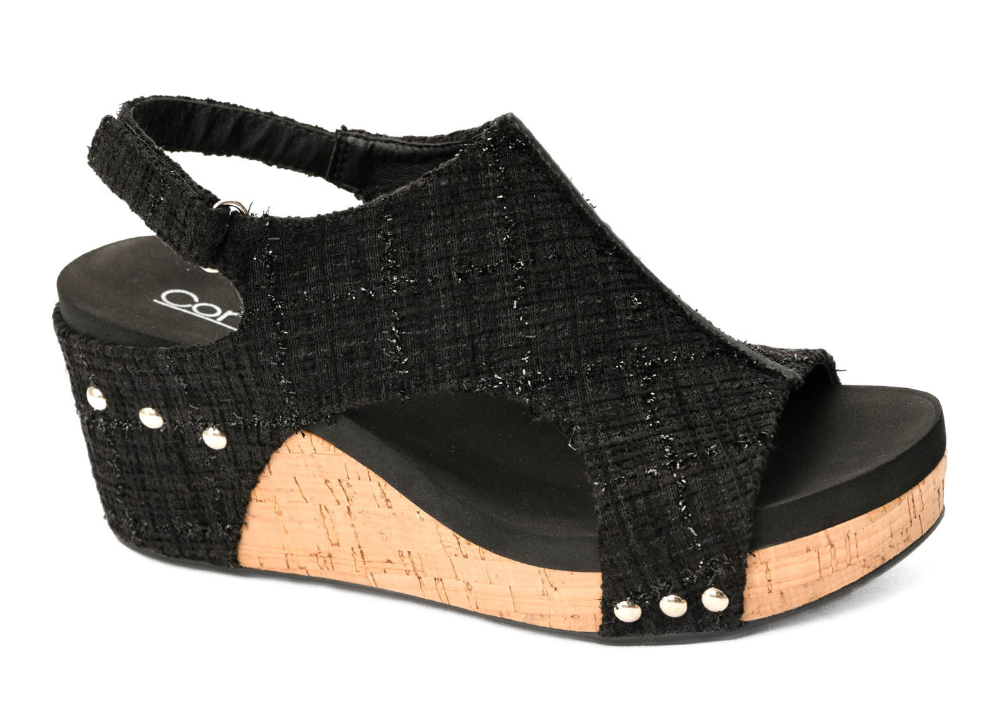 Carley Black Tweed Wedge by Corkys