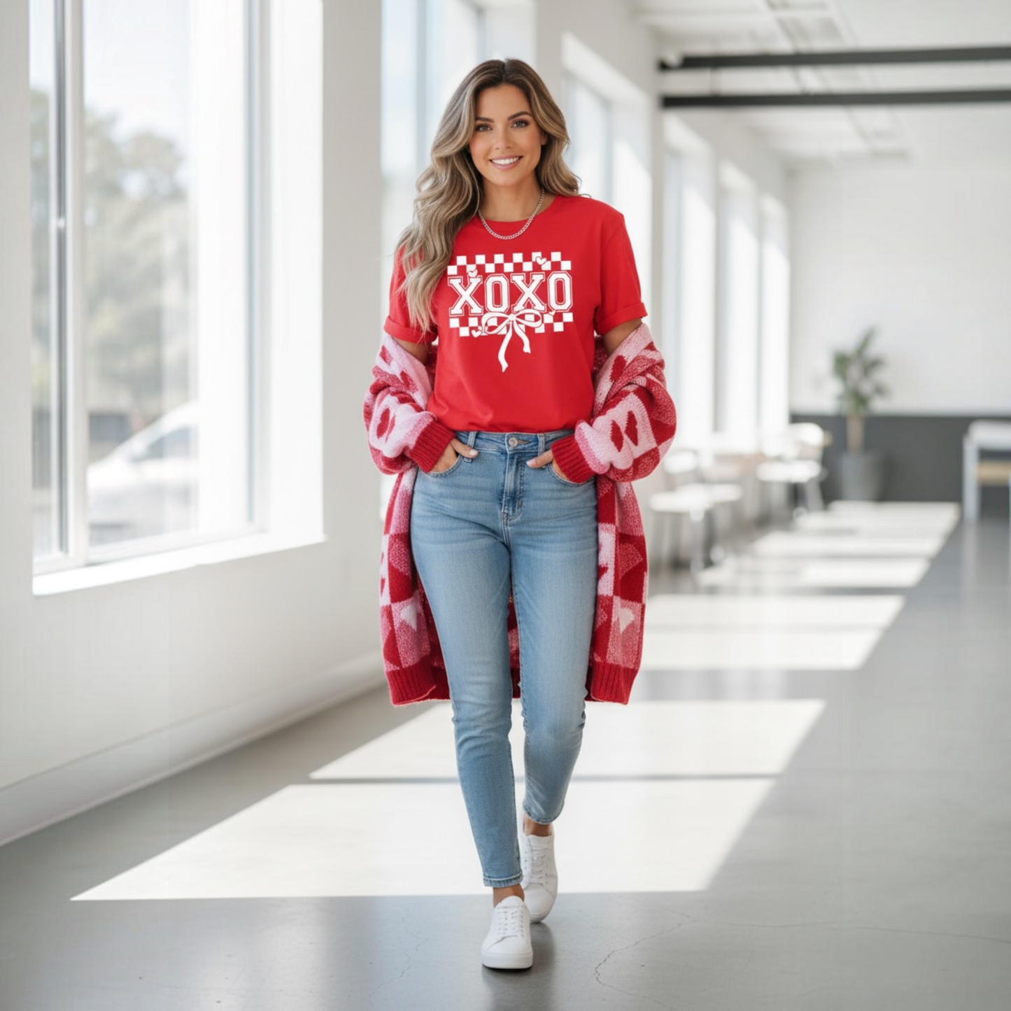 Red XOXO Bow T-Shirt