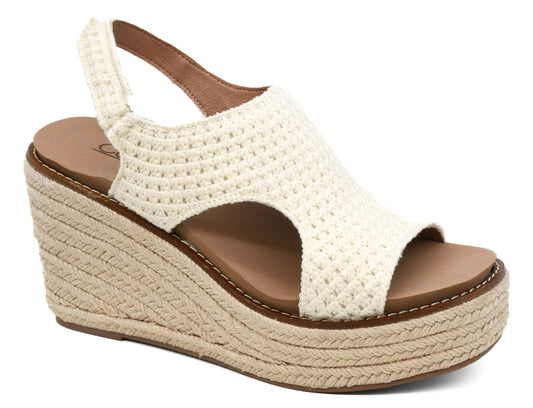 Freddie Natural Crochet Wedge by Corkys
