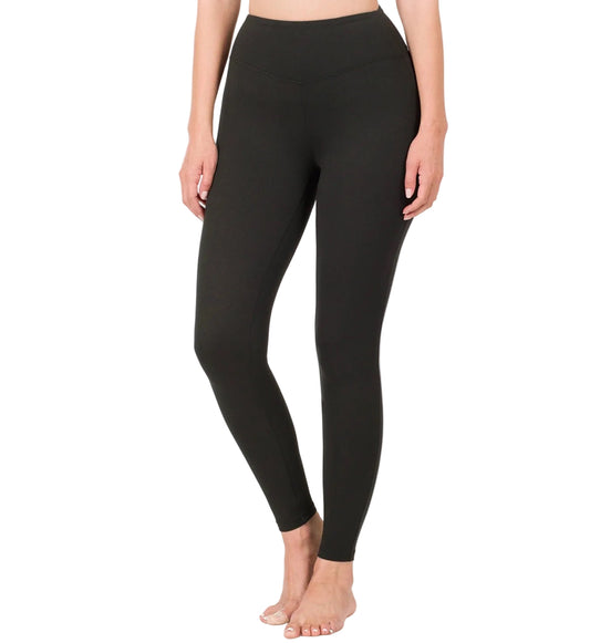 Premium Microfiber Wide Waistband Leggings by Zenana