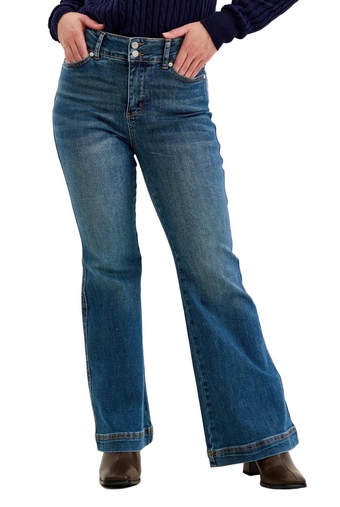 Judy Blue Petite Tummy Control High Waist Flare Jeans